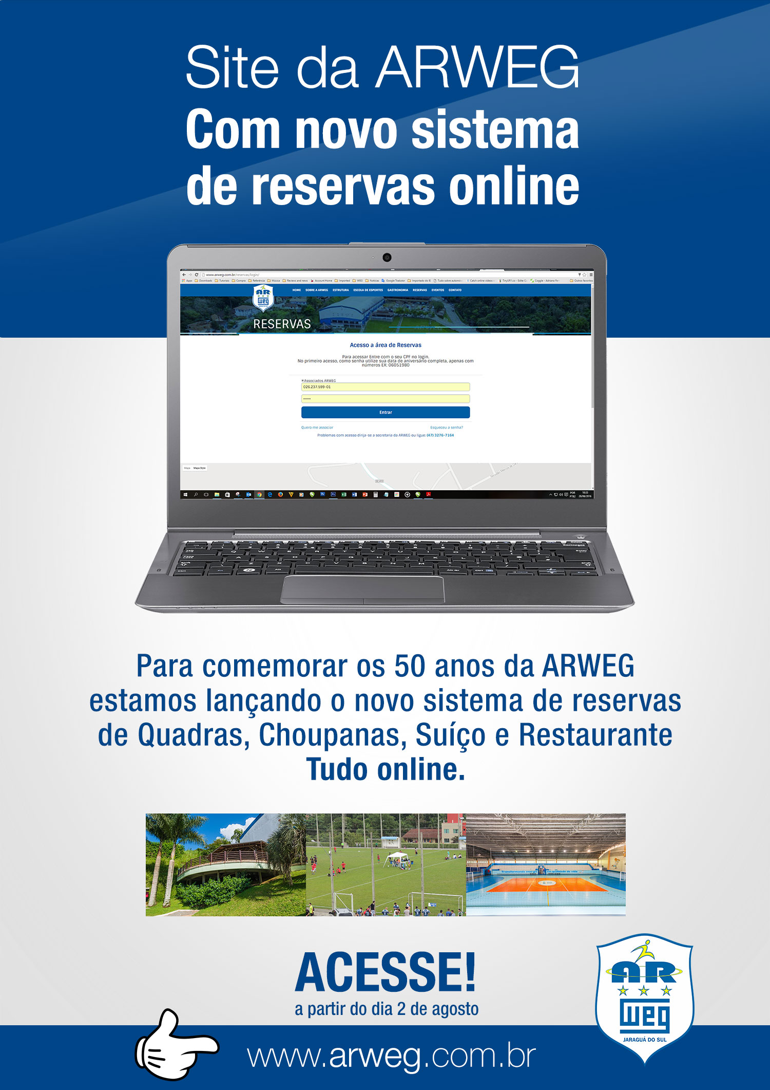informativo lançamento do site